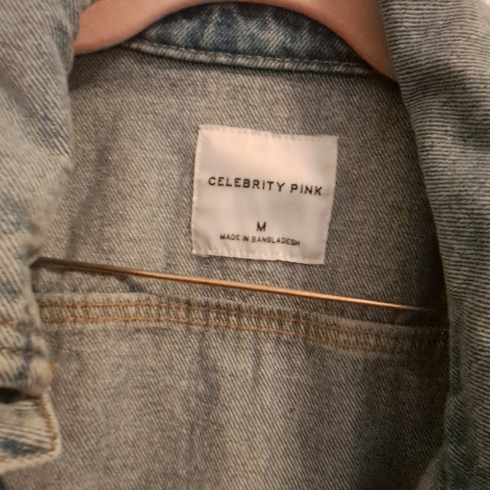 Celebrity Pink Distressed Denim Jacket - Picture 4 of 6